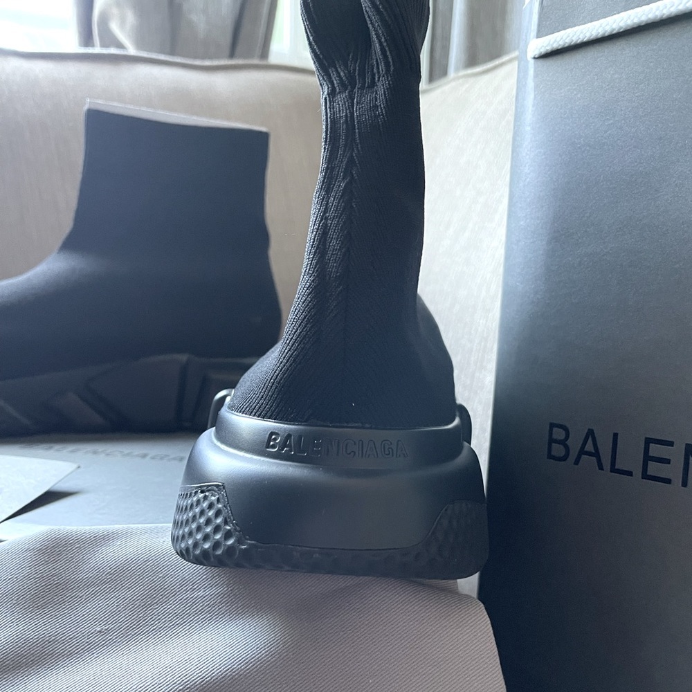 Balenciaga Runners Sock Sneakers All Black sz 13